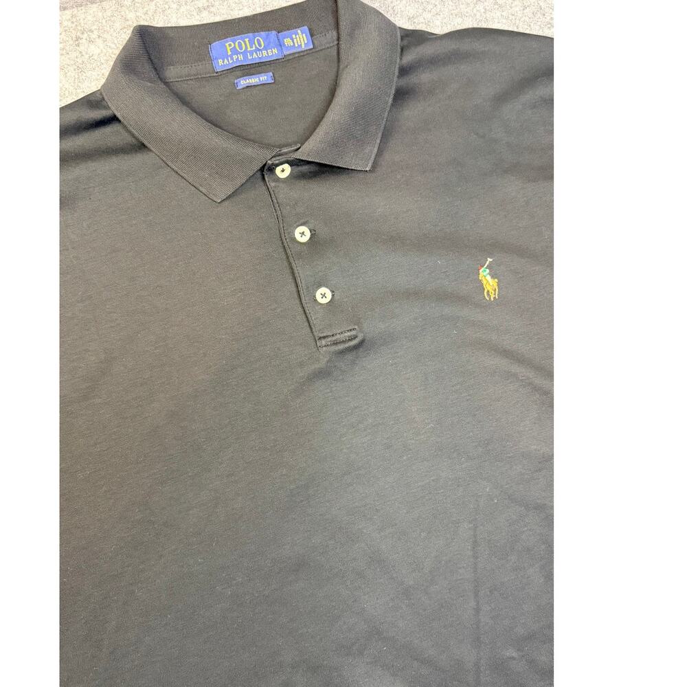 Polo Ralph Lauren Classic Fit Polo Shirt Men's XXL Black Pony Short Sleeve